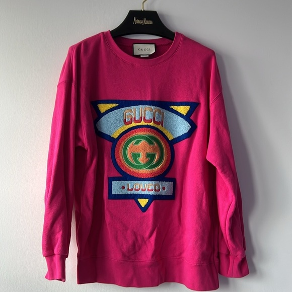 GUCCI Loved Patch Cotton-jersey Sweatshirt In - Picture 2 of 7